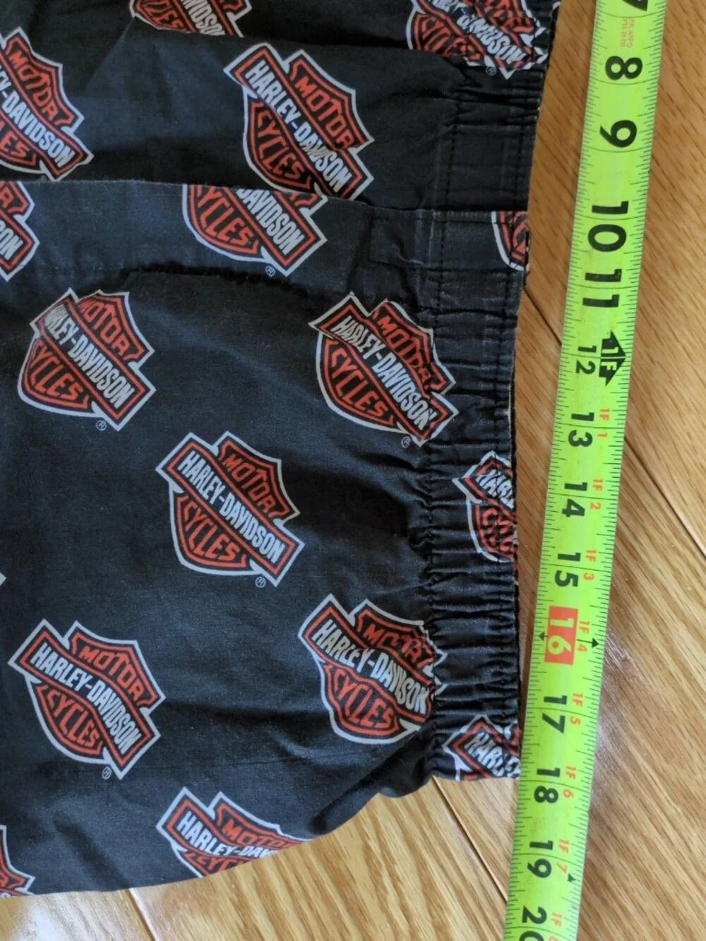 Harley Davidson VTG USA Black Orange Boxers Shorts Mens Size XL - Bar & Shield